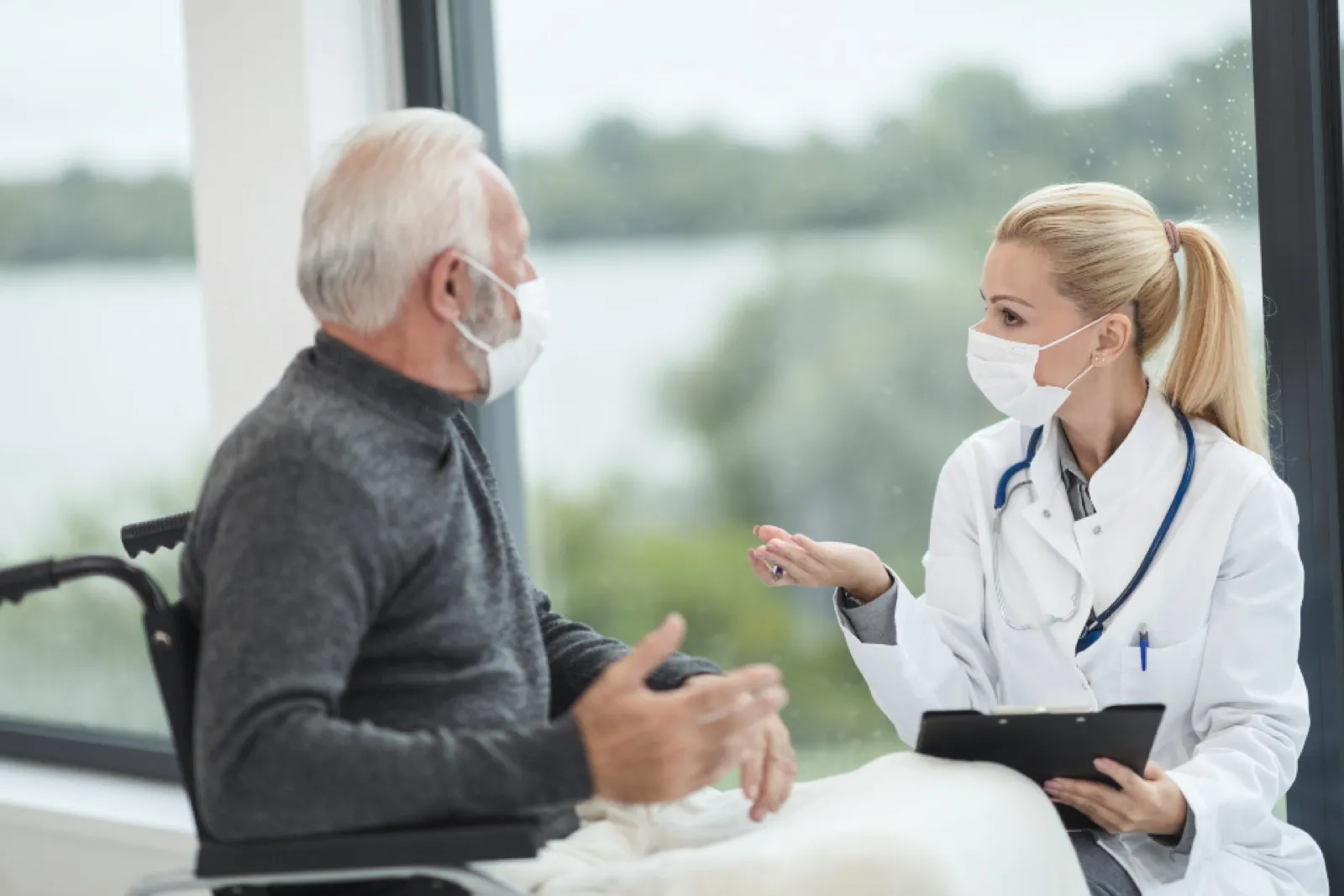 A medical consultation at a clinic