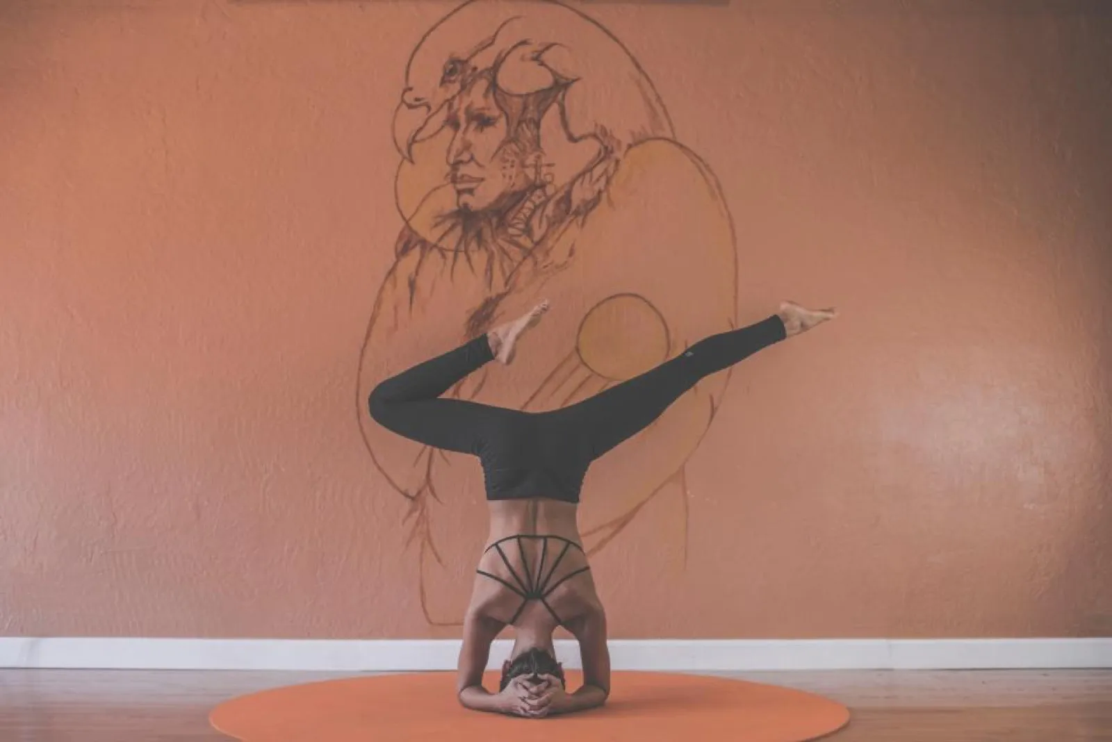 Stretching on an exercise mat