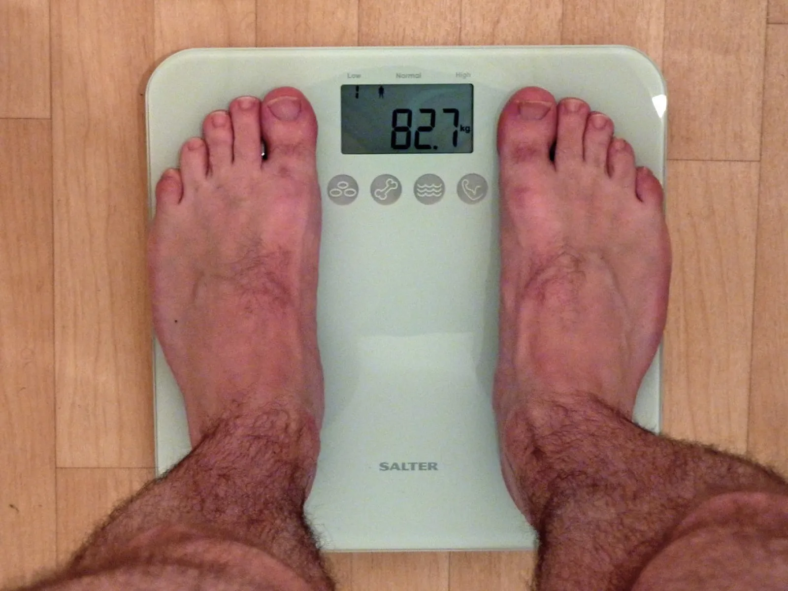 A bathroom scale